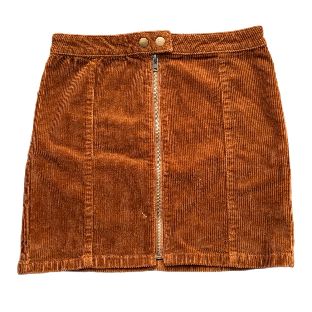 Blue Spice | Brown Corduroy Mini Skirt